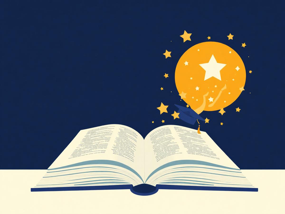 Open book with stars
